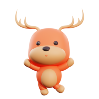 Cute deer 3d illustration png