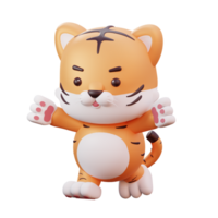 3D kinesiska nyåret maskot tiger med transparent bakgrund png