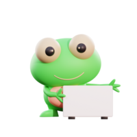 Cute frog 3d illustration png