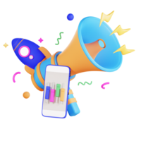 3D Megaphone Business Illustration png