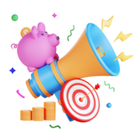 3D Megaphone Business Illustration png