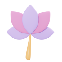 3d illustration lotus flower object png