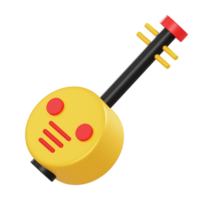 3d illustratie traditionele Chinese gitaar png