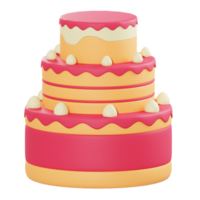 objeto de bolo de aniversário de ilustração 3D png