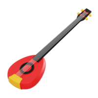 3d illustration gambus traditionella instrument objekt png