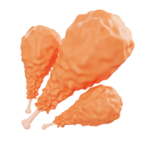 objeto de pollo frito de ilustración 3d png