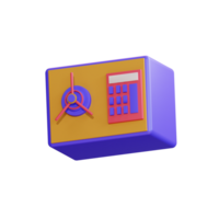 caja fuerte de ilustración de icono 3d png