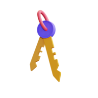 chave de ilustração de ícone 3D png