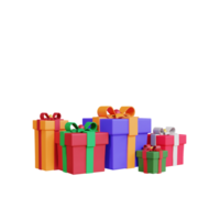 3d icône boule de noël et boîte-cadeau png