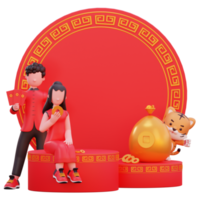 illustrazione del personaggio 3d capodanno cinese