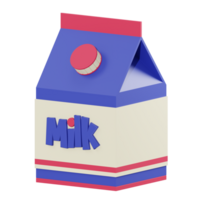 3d illustration milk box object png