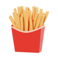 3d illustration french fries object png