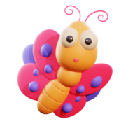 niedliche schmetterling 3d-illustration png