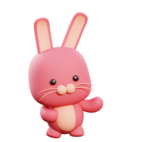 Cute rabbit 3d illustration png