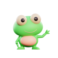 Cute frog 3d illustration