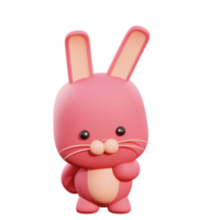 Cute rabbit 3d illustration png