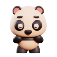 ilustração 3d de panda fofo png