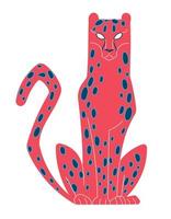 Mythical leopard, mystical character wild fairy tale animal vector