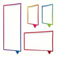 Colorful speech bubble frames on a white background. Vector labels in the form of an empty frame for your text.