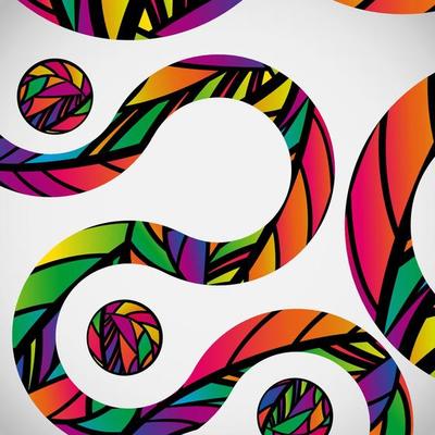 Abstract background with colorful mosaic design wave lines.