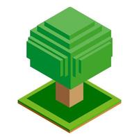 Isometric vector tree icon for forest, park, city. Landscape constructor for game, map, prints, ets. Isolated on white background.