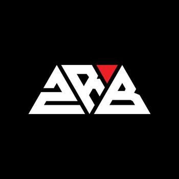 ZRB triangle letter logo design with triangle shape. ZRB triangle logo design monogram. ZRB triangle vector logo template with red color. ZRB triangular logo Simple, Elegant, and Luxurious Logo. ZRB