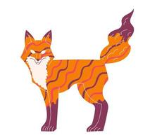 Mythical fox, mystical character wild fairy tale animal vector