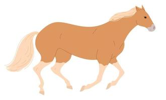 Horse with blond mane is galloping slowly vector