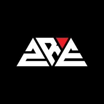 ZRE triangle letter logo design with triangle shape. ZRE triangle logo design monogram. ZRE triangle vector logo template with red color. ZRE triangular logo Simple, Elegant, and Luxurious Logo. ZRE