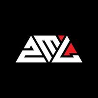 ZML triangle letter logo design with triangle shape. ZML triangle logo design monogram. ZML triangle vector logo template with red color. ZML triangular logo Simple, Elegant, and Luxurious Logo. ZML