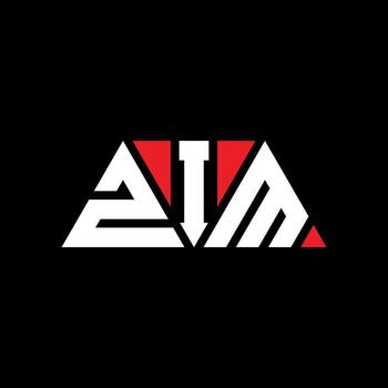 ZIM triangle letter logo design with triangle shape. ZIM triangle logo design monogram. ZIM triangle vector logo template with red color. ZIM triangular logo Simple, Elegant, and Luxurious Logo. ZIM