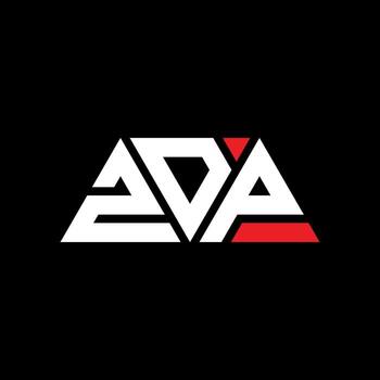 ZDP triangle letter logo design with triangle shape. ZDP triangle logo design monogram. ZDP triangle vector logo template with red color. ZDP triangular logo Simple, Elegant, and Luxurious Logo. ZDP