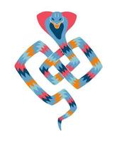 serpiente hipnótica mítica, personaje místico animal de cuento de hadas salvaje vector