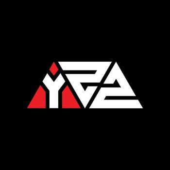 YZZ triangle letter logo design with triangle shape. YZZ triangle logo design monogram. YZZ triangle vector logo template with red color. YZZ triangular logo Simple, Elegant, and Luxurious Logo. YZZ
