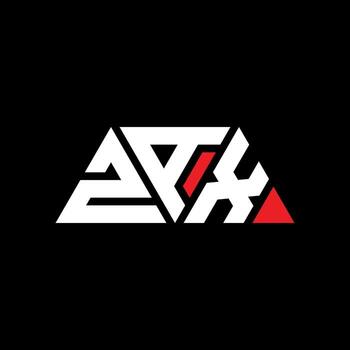 ZAX triangle letter logo design with triangle shape. ZAX triangle logo design monogram. ZAX triangle vector logo template with red color. ZAX triangular logo Simple, Elegant, and Luxurious Logo. ZAX