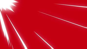 lignes de vitesse de dessin animé anime rouge avec fond graphique d'animation de la lumière du soleil video