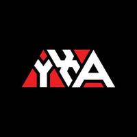 YXA triangle letter logo design with triangle shape. YXA triangle logo design monogram. YXA triangle vector logo template with red color. YXA triangular logo Simple, Elegant, and Luxurious Logo. YXA