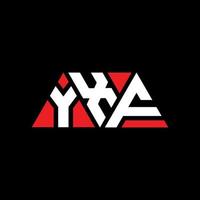 Diseño de logotipo de letra triangular yxf con forma de triángulo. monograma de diseño del logotipo del triángulo yxf. Plantilla de logotipo de vector de triángulo yxf con color rojo. logotipo triangular yxf logotipo simple, elegante y lujoso. yxf