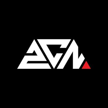 ZCN triangle letter logo design with triangle shape. ZCN triangle logo design monogram. ZCN triangle vector logo template with red color. ZCN triangular logo Simple, Elegant, and Luxurious Logo. ZCN