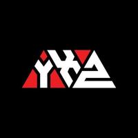 YXZ triangle letter logo design with triangle shape. YXZ triangle logo design monogram. YXZ triangle vector logo template with red color. YXZ triangular logo Simple, Elegant, and Luxurious Logo. YXZ