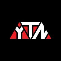 Diseño de logotipo de letra triangular ytn con forma de triángulo. monograma de diseño de logotipo de triángulo ytn. plantilla de logotipo de vector de triángulo ytn con color rojo. logotipo triangular ytn logotipo simple, elegante y lujoso. ytn