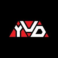 YUD triangle letter logo design with triangle shape. YUD triangle logo design monogram. YUD triangle vector logo template with red color. YUD triangular logo Simple, Elegant, and Luxurious Logo. YUD