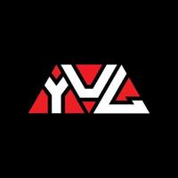YUL triangle letter logo design with triangle shape. YUL triangle logo design monogram. YUL triangle vector logo template with red color. YUL triangular logo Simple, Elegant, and Luxurious Logo. YUL