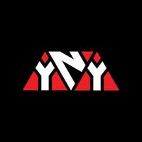 diseño de logotipo de letra de triángulo yny con forma de triángulo. monograma de diseño de logotipo de triángulo yny. plantilla de logotipo de vector de triángulo yny con color rojo. logotipo triangular yny logotipo simple, elegante y lujoso. yny