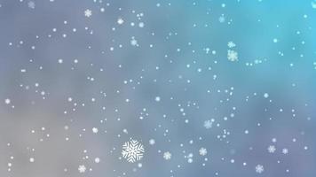 Christmas video background of falling snowflakes