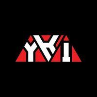 YKI triangle letter logo design with triangle shape. YKI triangle logo design monogram. YKI triangle vector logo template with red color. YKI triangular logo Simple, Elegant, and Luxurious Logo. YKI