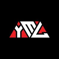 YML triangle letter logo design with triangle shape. YML triangle logo design monogram. YML triangle vector logo template with red color. YML triangular logo Simple, Elegant, and Luxurious Logo. YML