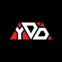 YDD triangle letter logo design with triangle shape. YDD triangle logo design monogram. YDD triangle vector logo template with red color. YDD triangular logo Simple, Elegant, and Luxurious Logo. YDD