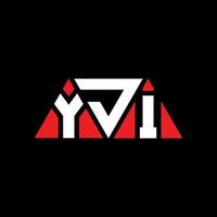 YJI triangle letter logo design with triangle shape. YJI triangle logo design monogram. YJI triangle vector logo template with red color. YJI triangular logo Simple, Elegant, and Luxurious Logo. YJI