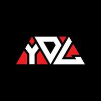 YDL triangle letter logo design with triangle shape. YDL triangle logo design monogram. YDL triangle vector logo template with red color. YDL triangular logo Simple, Elegant, and Luxurious Logo. YDL